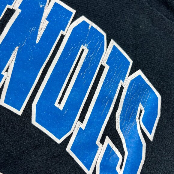 Y2K Illinois State Red Birds Sweatshirt Extra Large Black & Blue Faded Hoodie - Picture 2 of 16